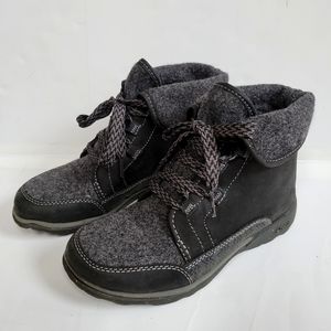 Chaco Barbary Black Leather Waterproof Ankle Boots